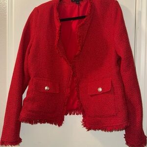 41 Hawthorn Samba Red Fringed L Blazer